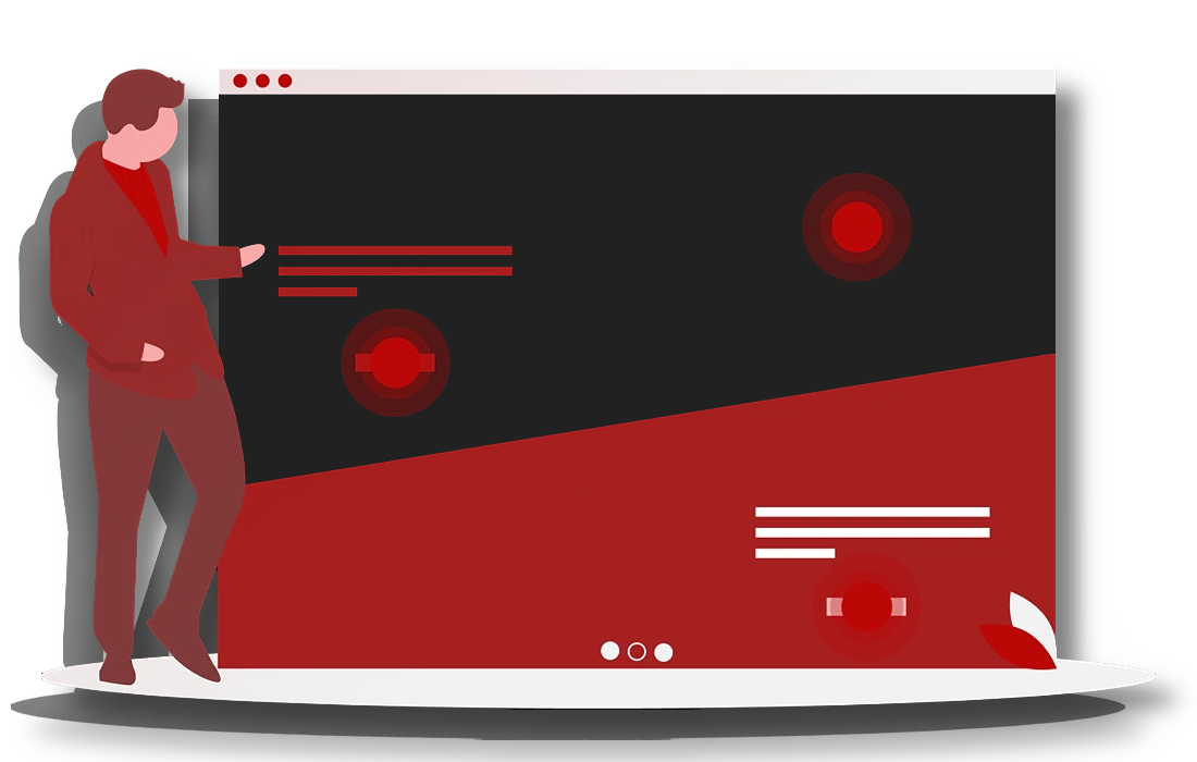 Man standing while at website the size of him